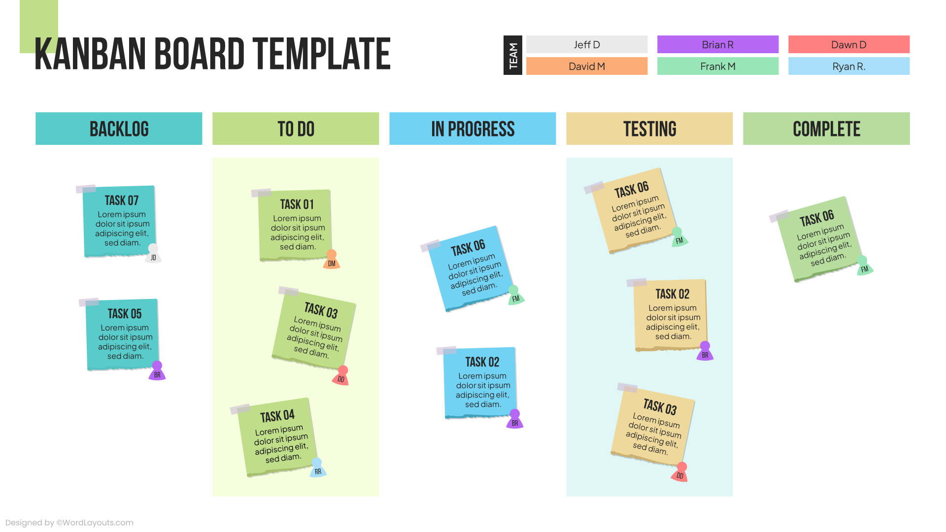 Task Progress Kanban Template - WordLayouts