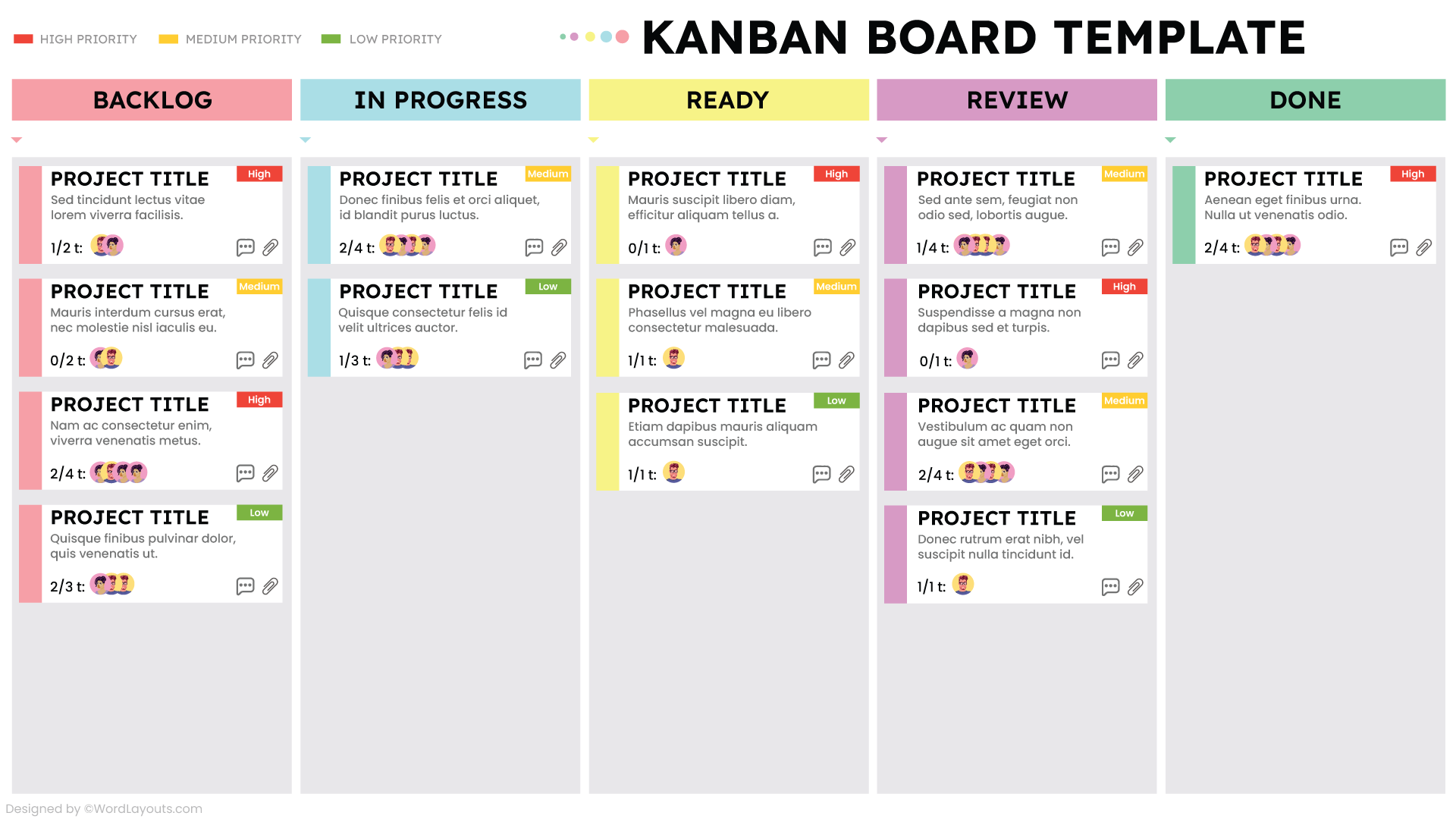 Visual Workflow Kanban Board Template - WordLayouts