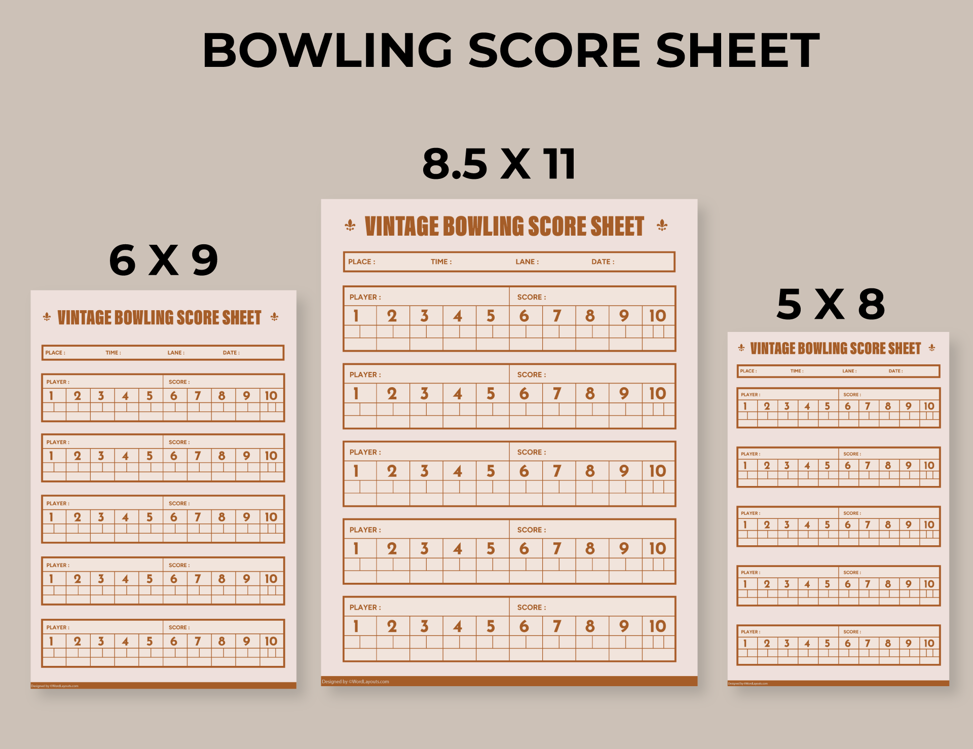 Blank Score Sheet Chart