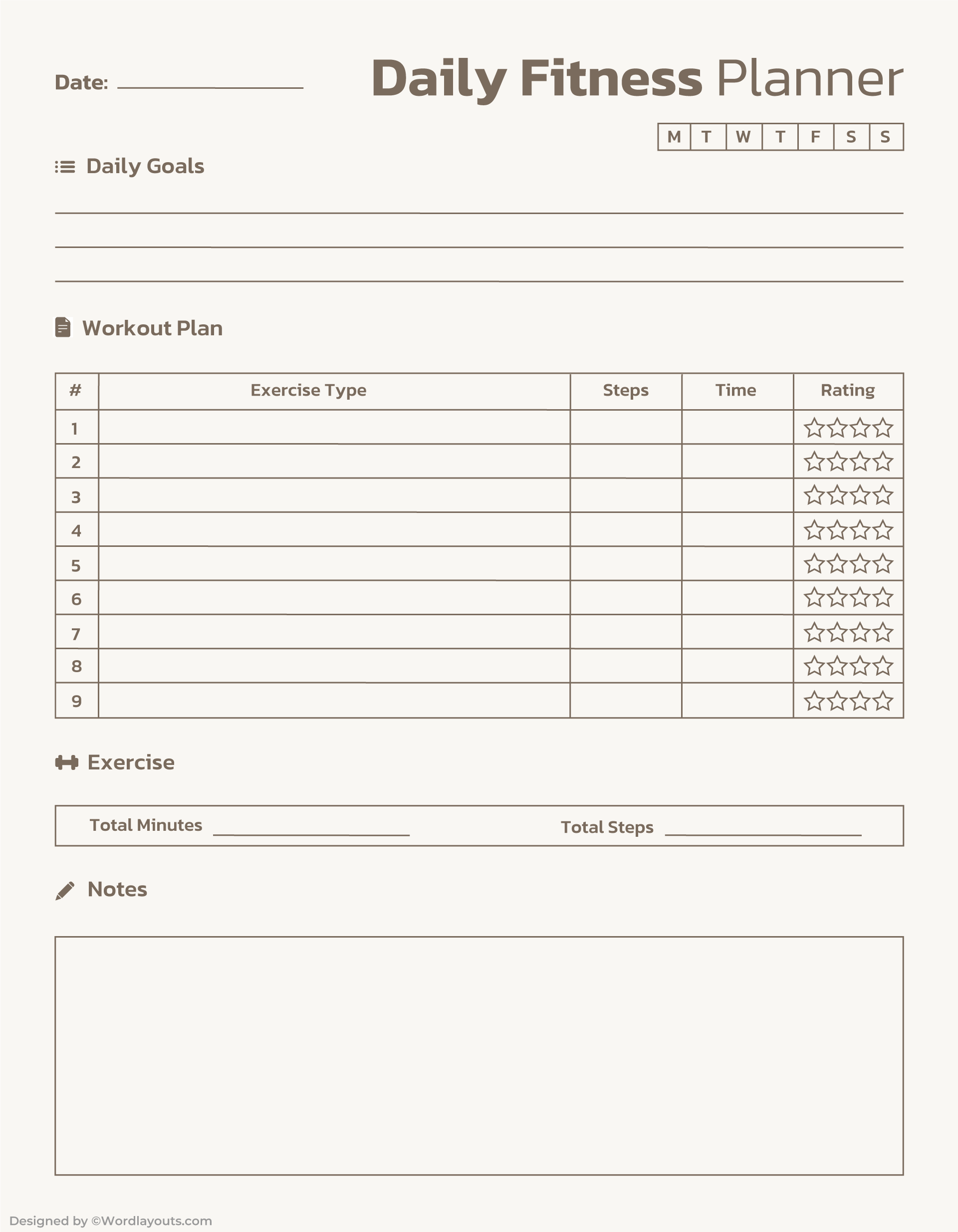 Free Printable Fitness Log: Track Progress & Crush Goals Fast