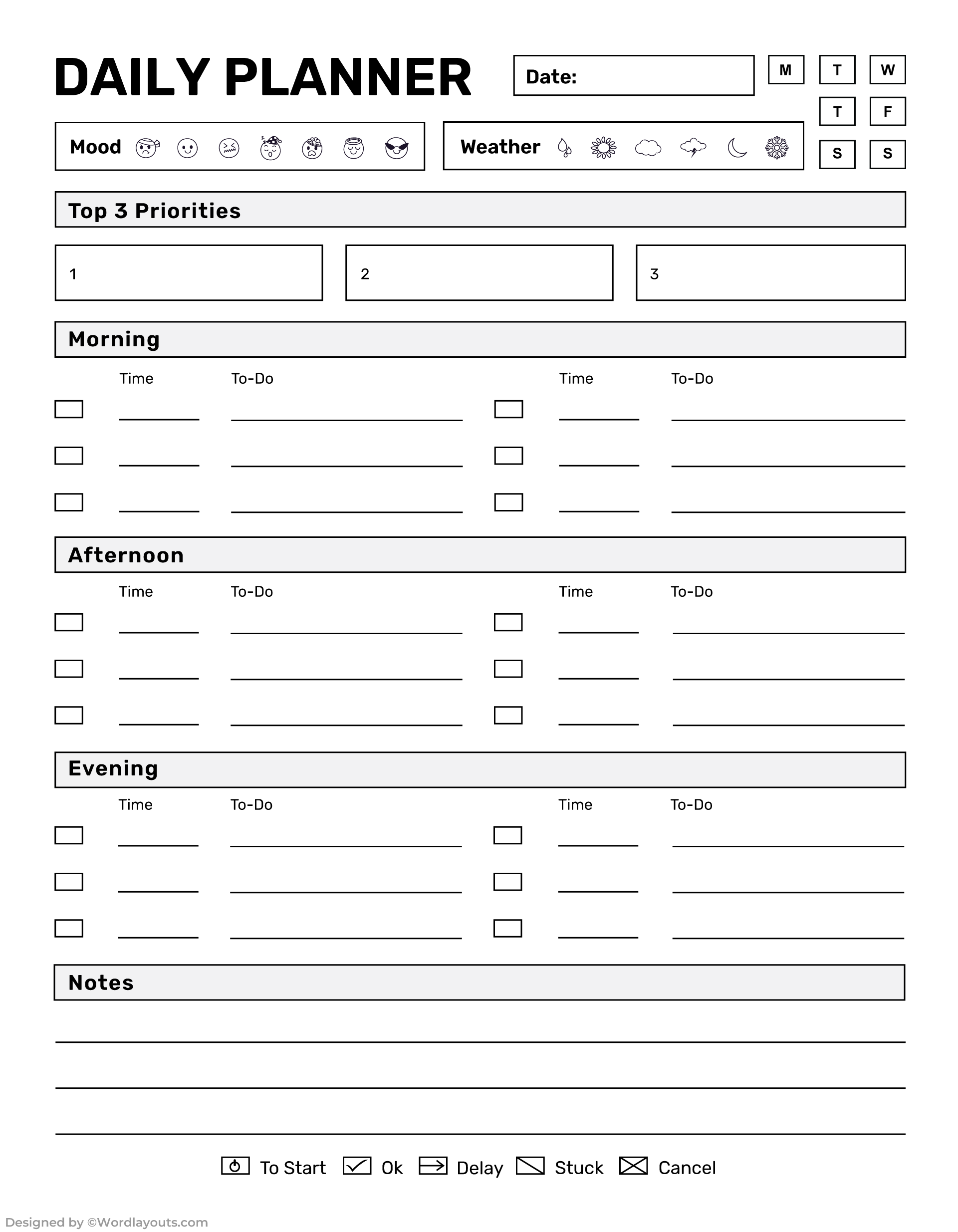Daily Timeline Planner Template WordLayouts Daily Timeline Planner Template WordLayouts