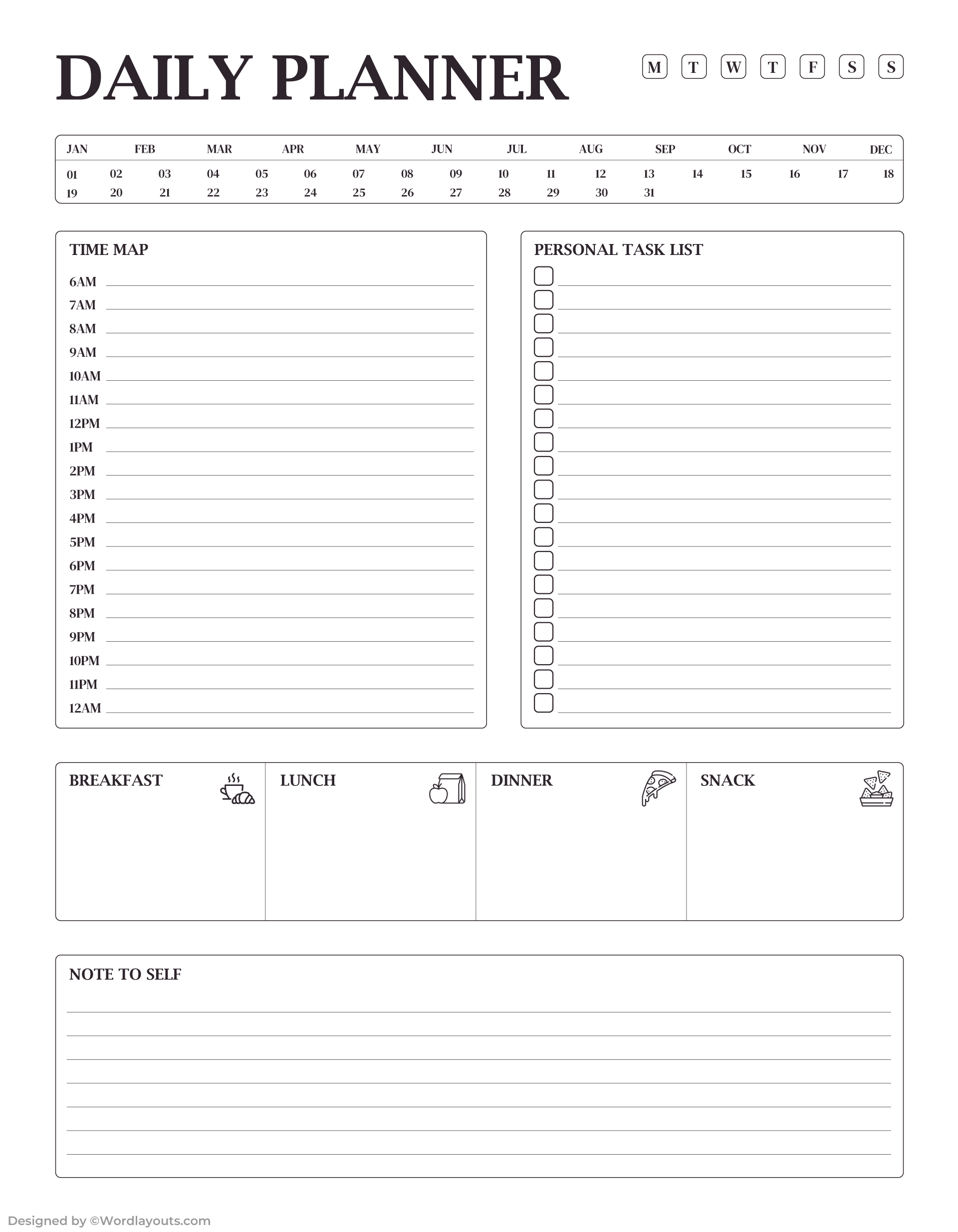 Pastel Productivity Daily Planner WordLayouts Pastel Productivity Daily Planner WordLayouts