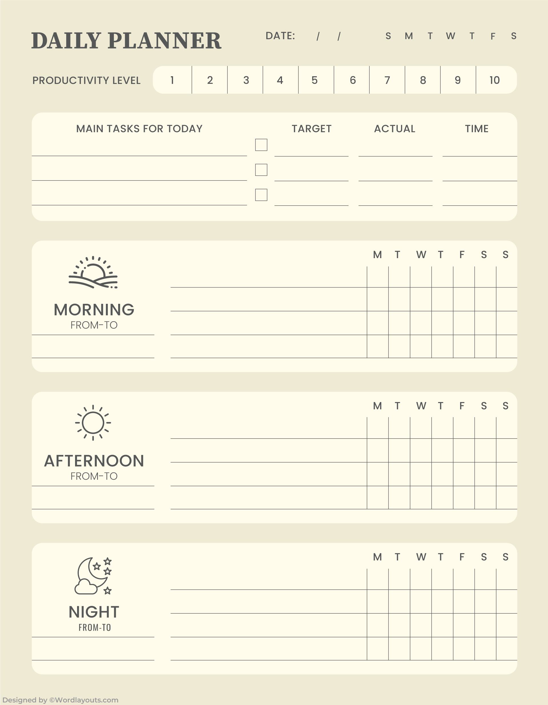 Daily Routine Template