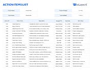 Action Items List Template for Excel