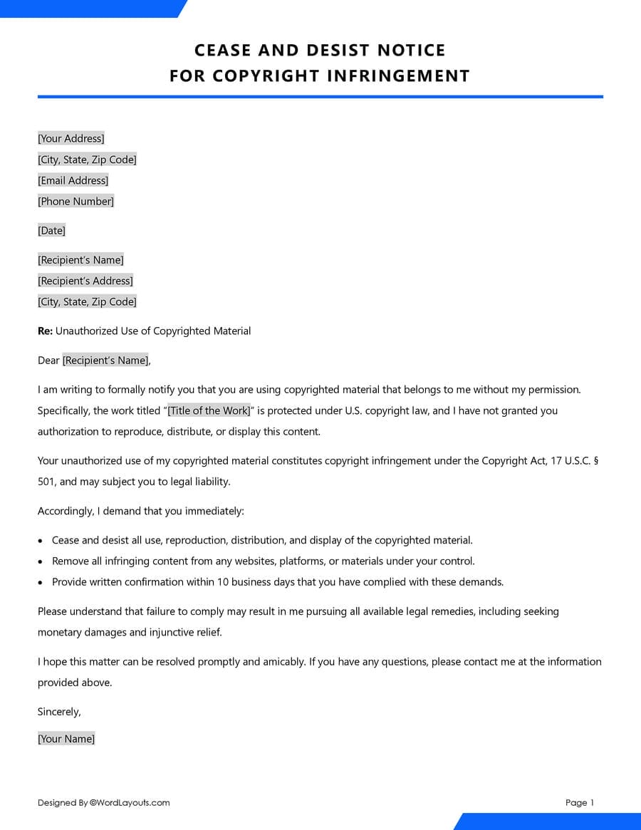 Cease and Desist Letter: How to Write, Free Templates